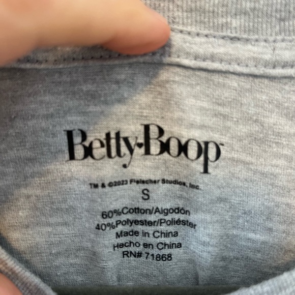 Collector’s Vintage Heathered Grey Betty Boop T-shirt -Size S - Picture 4 of 6